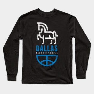 Cool Modern Blue Dallas Mavericks Basketball fan gift Long Sleeve T-Shirt